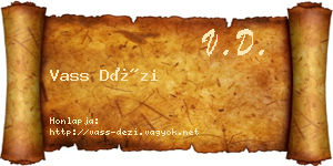 Vass Dézi névjegykártya