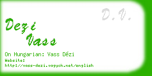 dezi vass business card