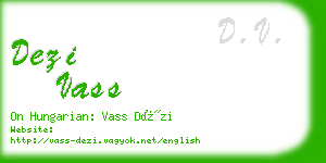 dezi vass business card